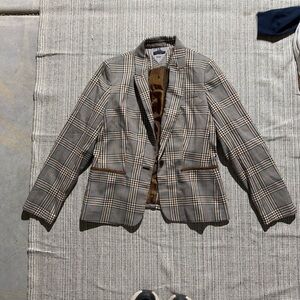 TOMMY HILFIGER Women's One Button Plaid Blazer Size 12